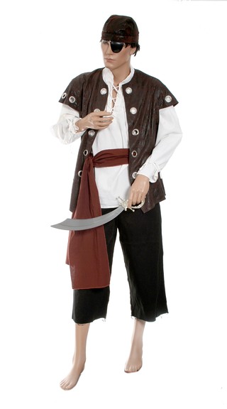 Piratenkostüm Braun im Kostümverleih Fantastico mieten - Fantastico